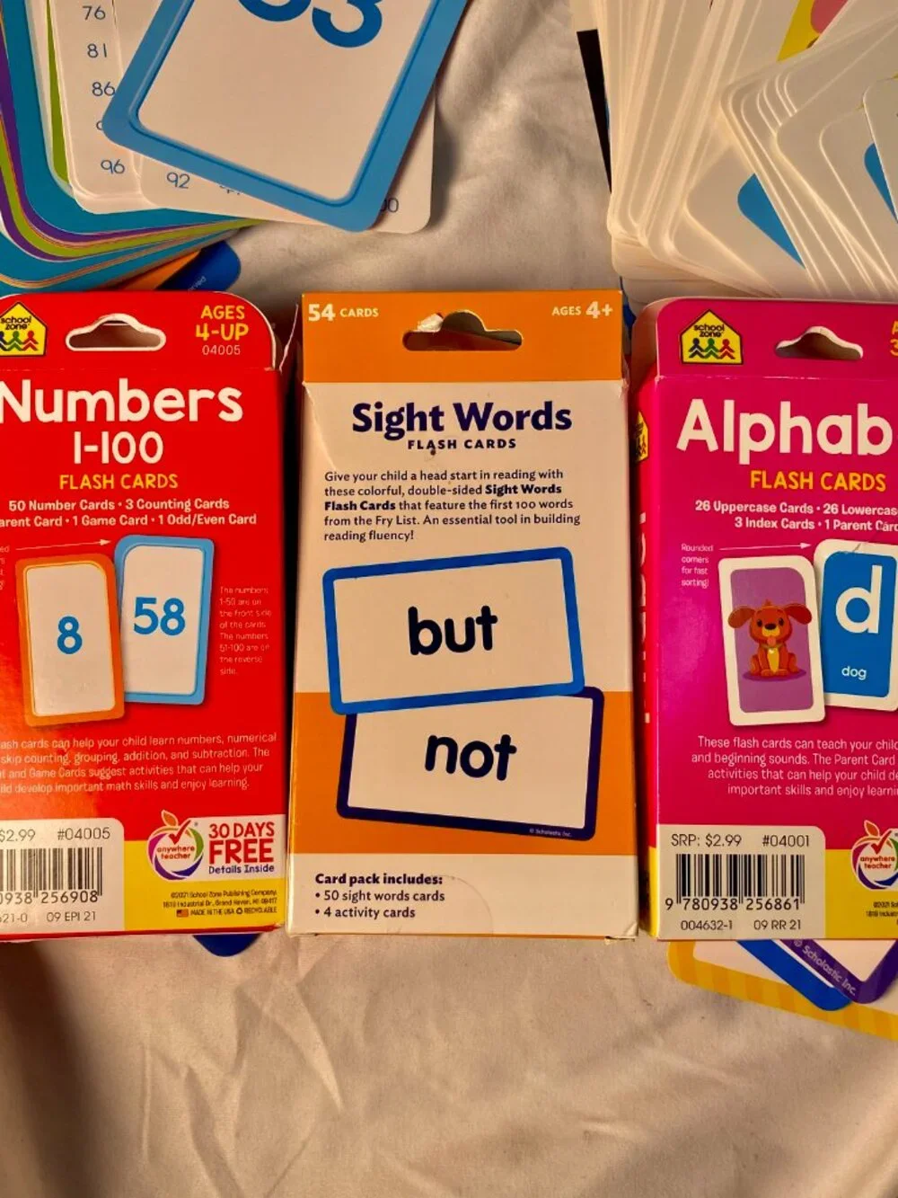 School Zone Numbers 1-100 + Alphabet + Scholastic Sight Words